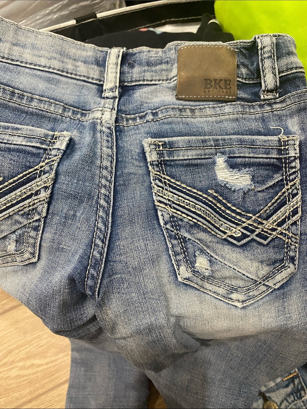 BKE Light Blue Distressed Back Pocket Jeans